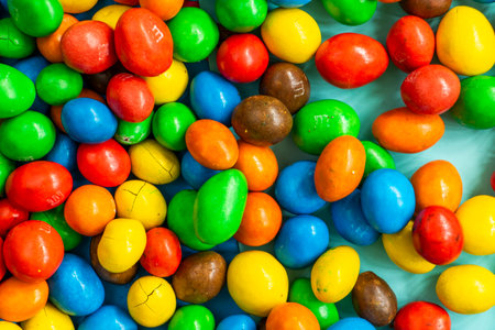 colorful sweet candy background, high angle viewの写真素材