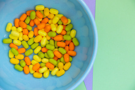 Candy on the colorful backgroundの写真素材