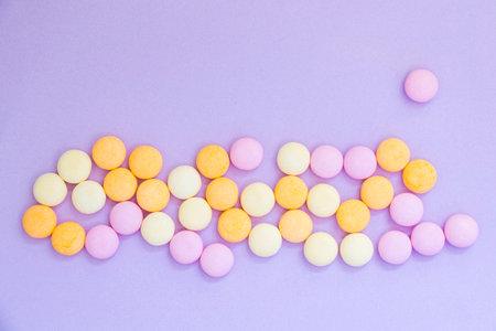Candy on the colorful background