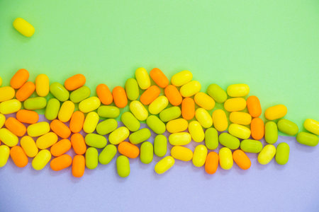 Candy on the colorful background