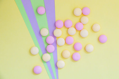 Candy on the colorful background, beautiful wallpaperの写真素材