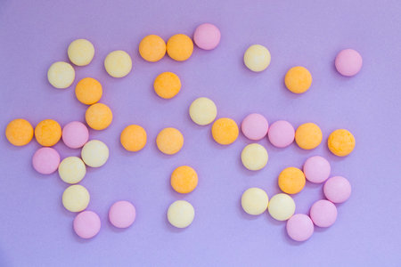 Candy on the colorful background, beautiful wallpaperの写真素材