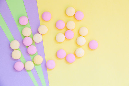 Candy on the colorful background, beautiful wallpaperの写真素材