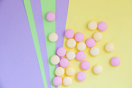 Candy on the colorful background, beautiful wallpaperの写真素材