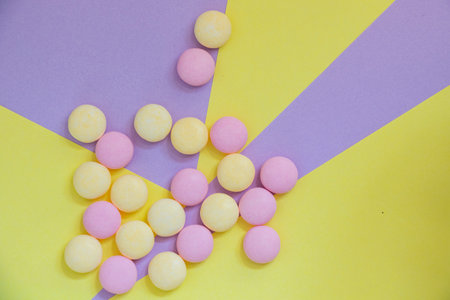 Candy on the colorful backgroundの写真素材
