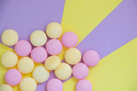 Candy on the colorful backgroundの写真素材