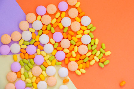 Candy on the colorful background, beautiful wallpaper