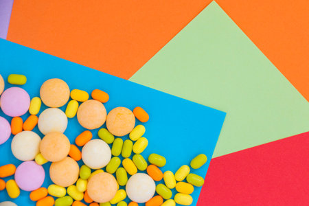 Candy on the colorful background, beautiful wallpaper