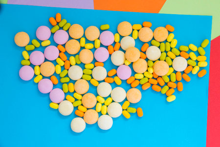 Candy on the colorful background