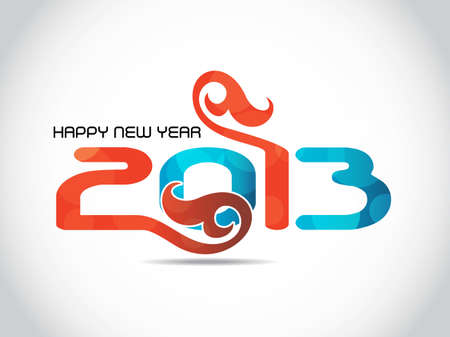 creative colorful happy new year 2013 design on white background.のイラスト素材
