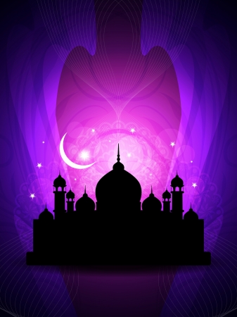 abstract colorful eid background with mosque.のイラスト素材