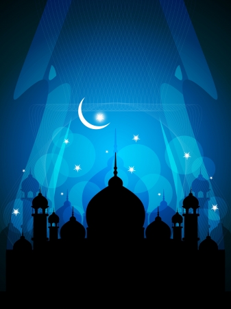 abstract colorful eid background with mosque.のイラスト素材