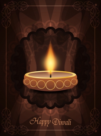 religious background in violet color with beautiful lamp for diwali festival.のイラスト素材