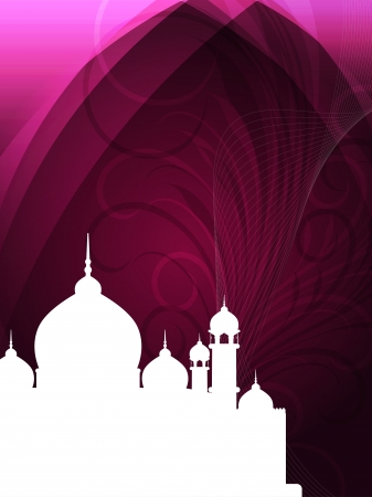 Artistic religious eid background with mosque.のイラスト素材