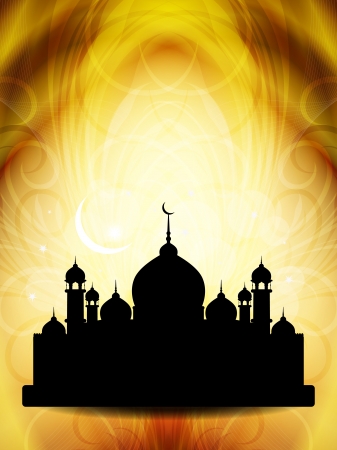Artistic religious eid background with mosque のイラスト素材
