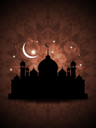 religious eid background design with mosque のイラスト素材