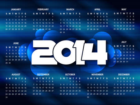 beautiful calender design for new year 2014 のイラスト素材