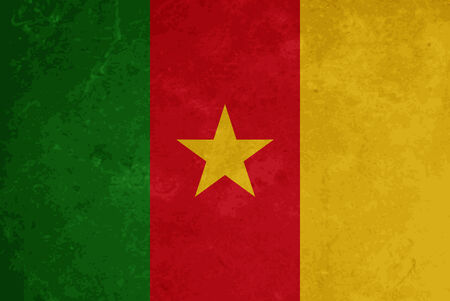 Beautiful vector grunge textured flag design of Cameroon のイラスト素材