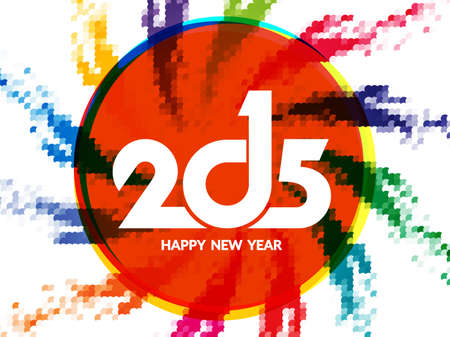 Colorful happy new year 2015 background design.
