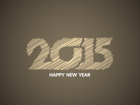 Beautiful happy new year 2015 text designのイラスト素材