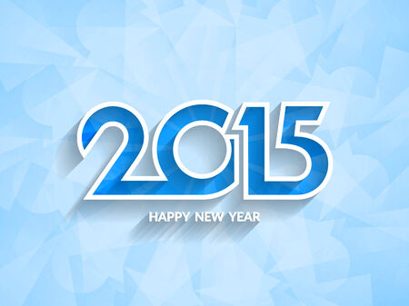 Blue color happy new year 2015 modern background design.のイラスト素材