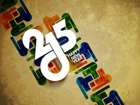 Colorful greeting card design for happy new year 2015.のイラスト素材