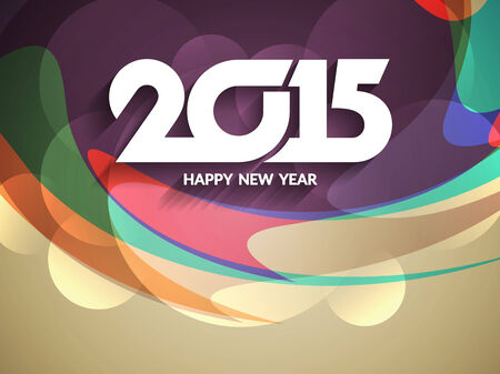 Beautiful vector greeting card design for happy new year 2015.のイラスト素材