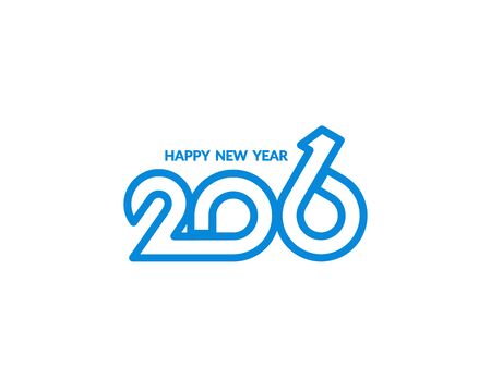 Beautiful text design of happy new year 2016
