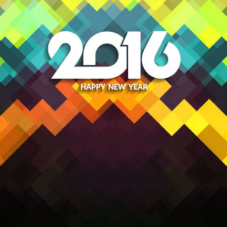 Colorful happy new year 2016 background design.のイラスト素材