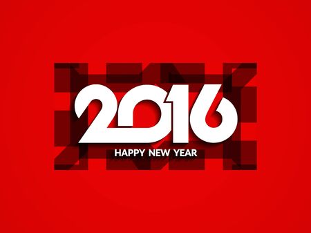 Colorful modern happy new year 2016 greeting card design.のイラスト素材