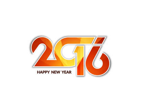 Colorful modern happy new year 2016 greeting card design.のイラスト素材
