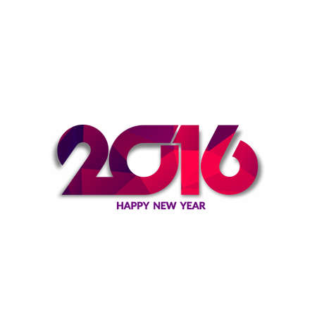 Happy new year 2016 text design with polygonal shapesのイラスト素材
