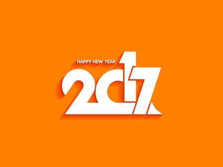 Beautiful text design of happy new year 2017のイラスト素材