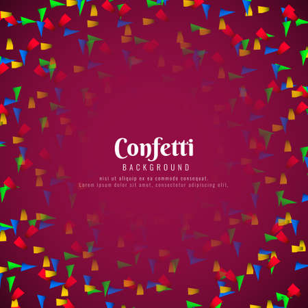 Abstract confetti scattered in purple backgroundのイラスト素材