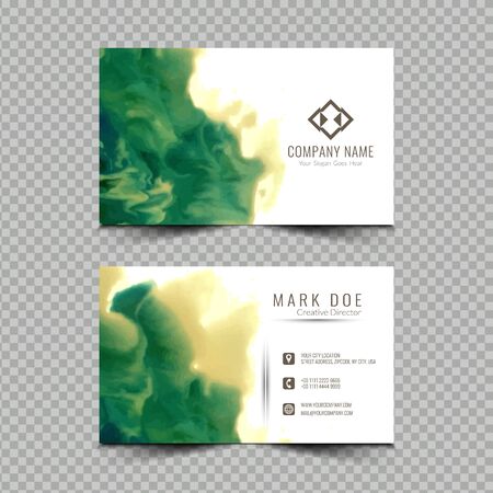 Abstract business card watercolor design templateのイラスト素材