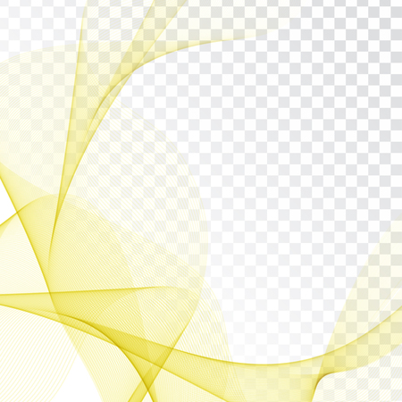 Abstract yellow waves design on transparent background.のイラスト素材