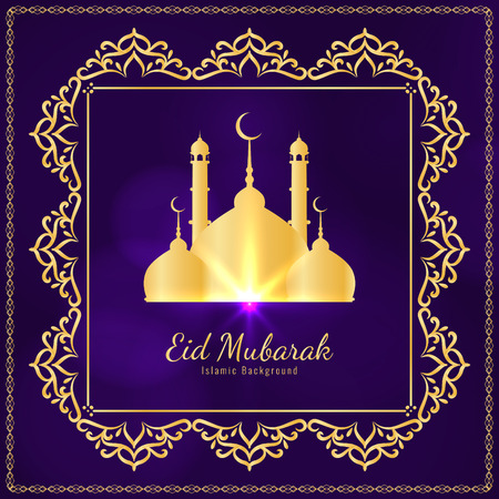 Abstract Eid Mubarak stylish greeting backgroundのイラスト素材