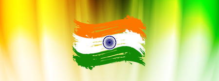 Abstract Indian flag theme banner design vectorのイラスト素材