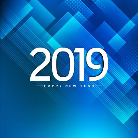 Happy New Year 2019 decorative modern backgroundのイラスト素材