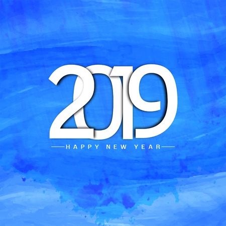 Happy New Year 2019 decorative modern backgroundのイラスト素材