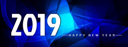 Abstract New Year 2019 stylish banner template