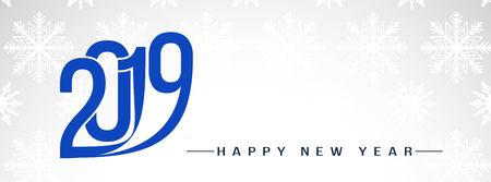 Elegant Happy New Year 2019 banner template