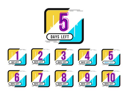 Abstract days left colorful sign design backgroundのイラスト素材