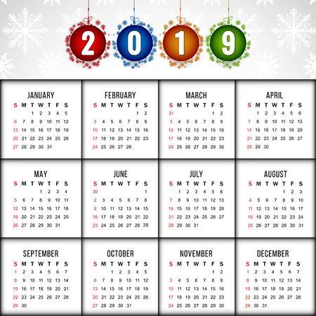 Abstract elegant New Year 2019 calender backgroundのイラスト素材