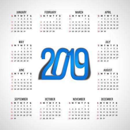 Abstract elegant New Year 2019 calender backgroundのイラスト素材