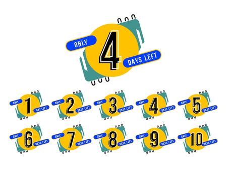 Abstract days left colorful sign design backgroundのイラスト素材