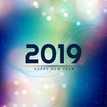 Abstract Happy new year 2019 stylish backgroundのイラスト素材