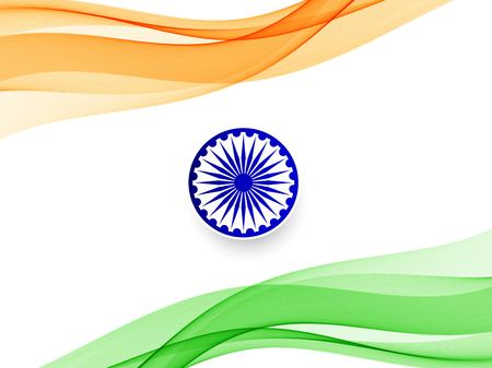 Abstract wavy Indian flag design backgroundのイラスト素材