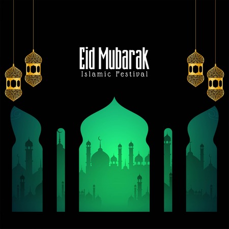Beautiful Eid Mubarak Islamic festivalのイラスト素材
