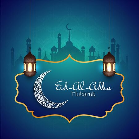 Religious Eid Al Adha mubarak decorative background vectorのイラスト素材